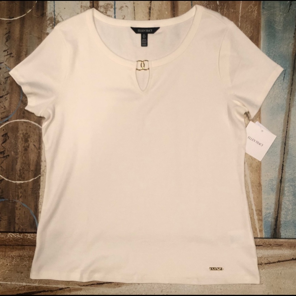 New Ellen Tracy Blouse Ecream